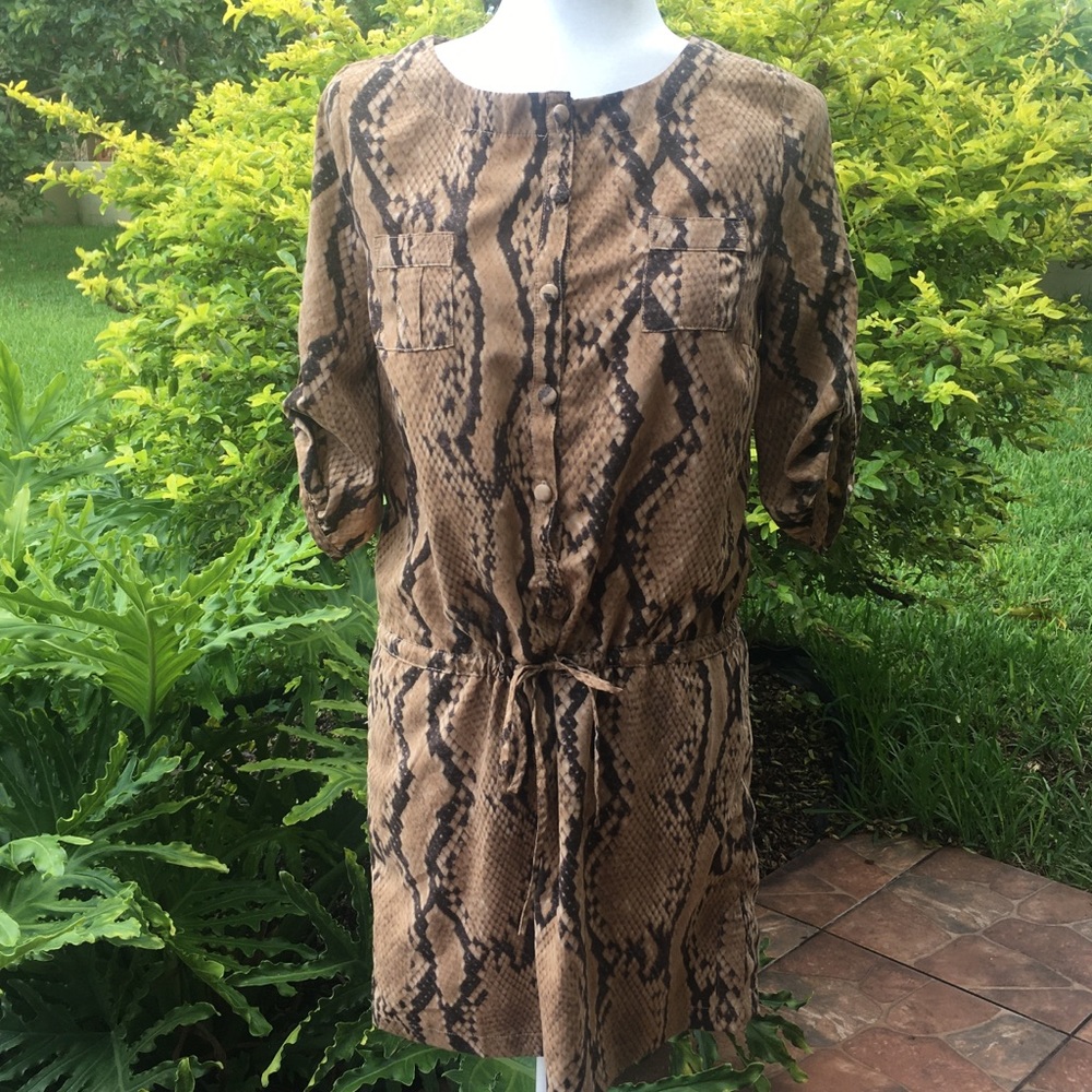 Snake print mini dress